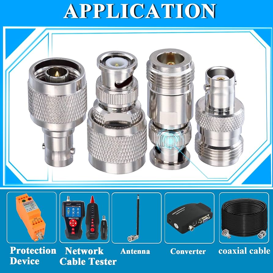 パーソナル無線アンテナ　7段N型コネクター Amazon | TUOLNK N タイプオス-BNCメス コネクタキット4個 N